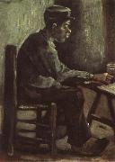 Vincent Van Gogh Peasant Sitting at a Table (nn04) oil on canvas